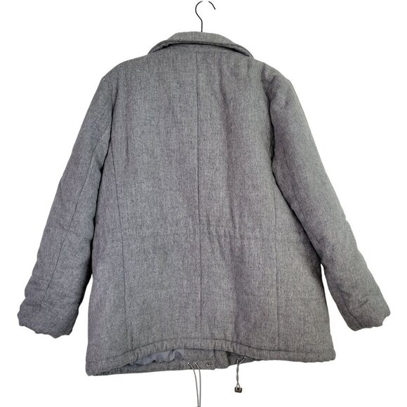 Talbots Women's 80% Wool Light Grey Cinch Waist Lined Coat/Jacket Size 1X - Picture 9 of 14